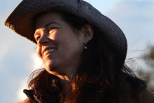 Pamela Yates with Hat